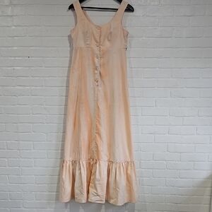 2/$10 Vintage Peach Buttoned Maxi Dress